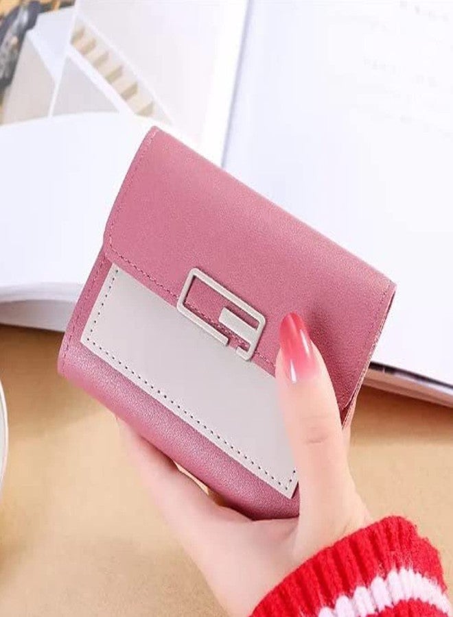 MEZON محفظة جلدية أنيقة من ميزون، حاملة للبطاقات والعملات المعدنية، محفظة صغيرة نسائية، محفظة بطاقات قابلة للطي، محفظة ثلاثية الطي (لون عشوائي) - Image 4